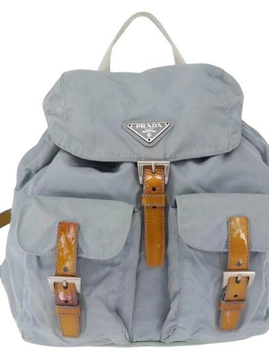 PRADA Backpack Nylon Light Blue Silver Auth 163044 main image 15